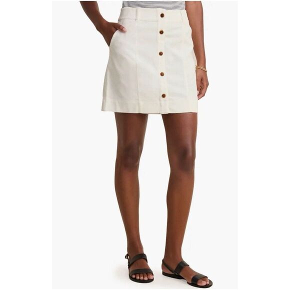 Vineyard Vines Corduroy Skirt Button Front “marshmallow”  Sz L Mini New! $128 - Picture 1 of 7